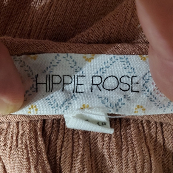 🚫Hippie Rose Blouse Shirt Women's Size Large Pink Long Sleeve Peassnt Boho - Picture 3 of 5